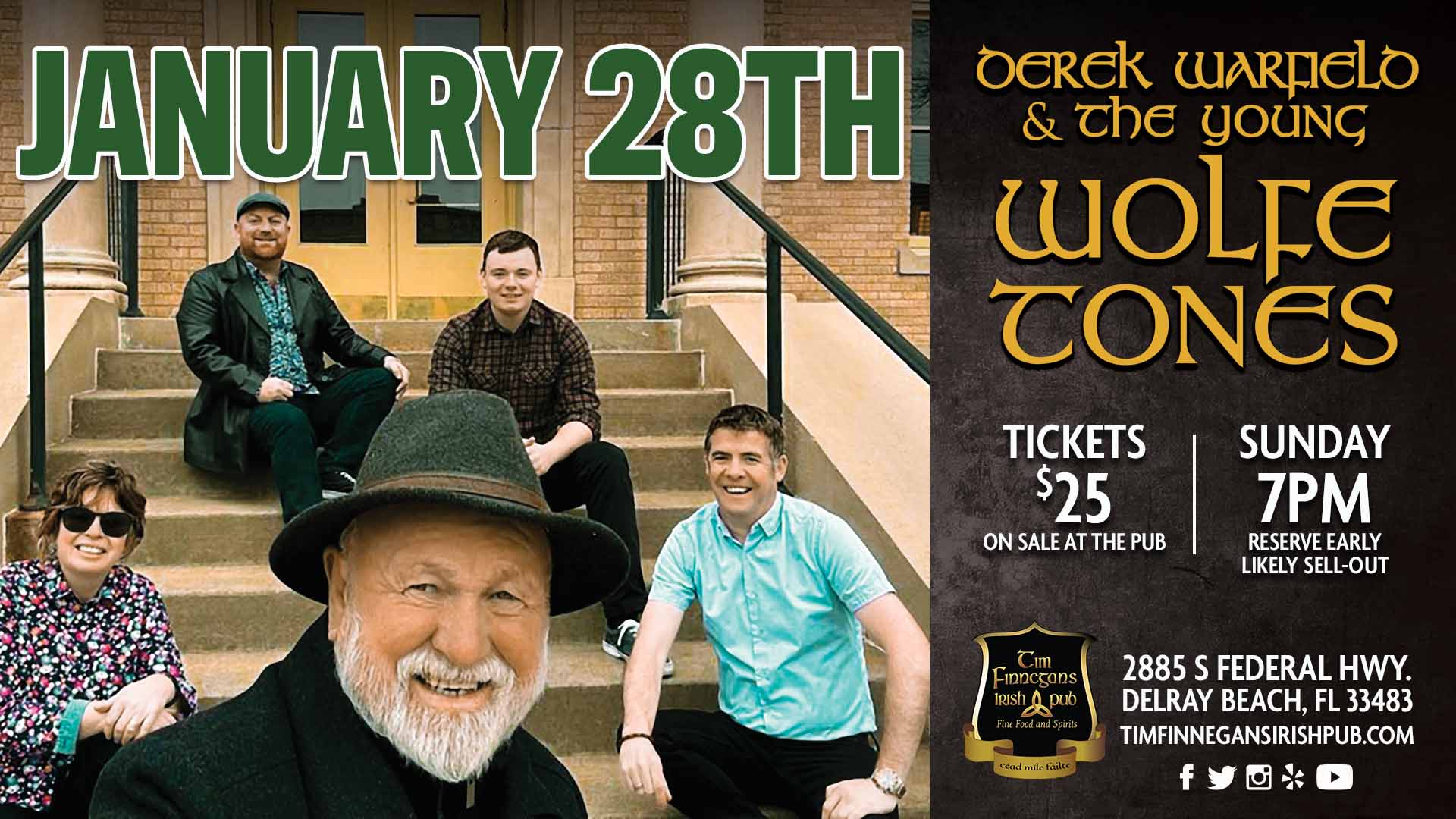 Derek Warfield and the Young Wolfe Tones January 28th 2024 - Tickets $25 - available at the pub