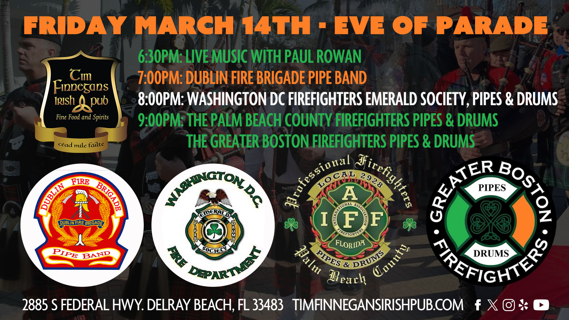 Pipes & Drums March Friday, March 14th