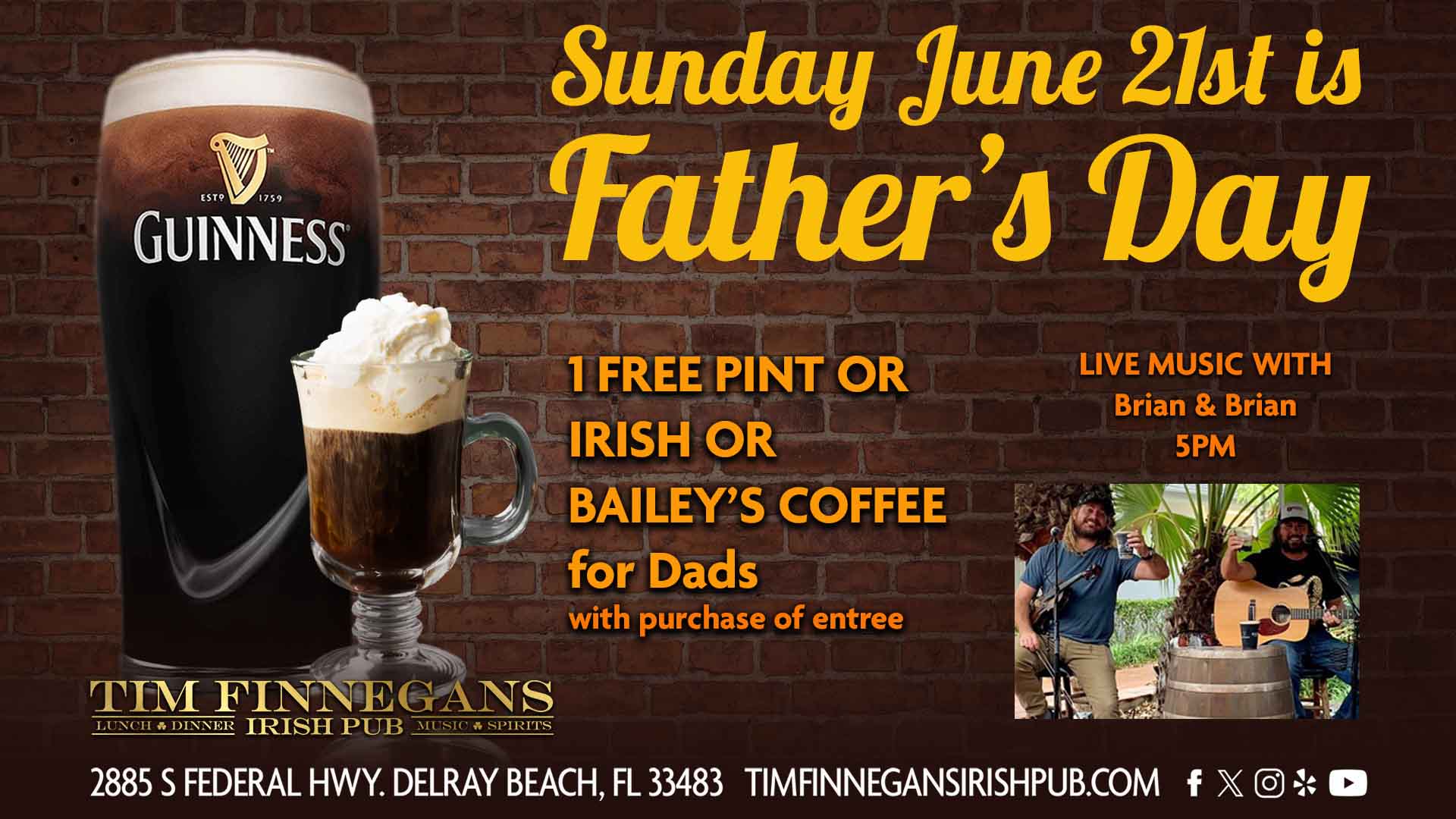 Fathers Day Special at Tim Finnegans