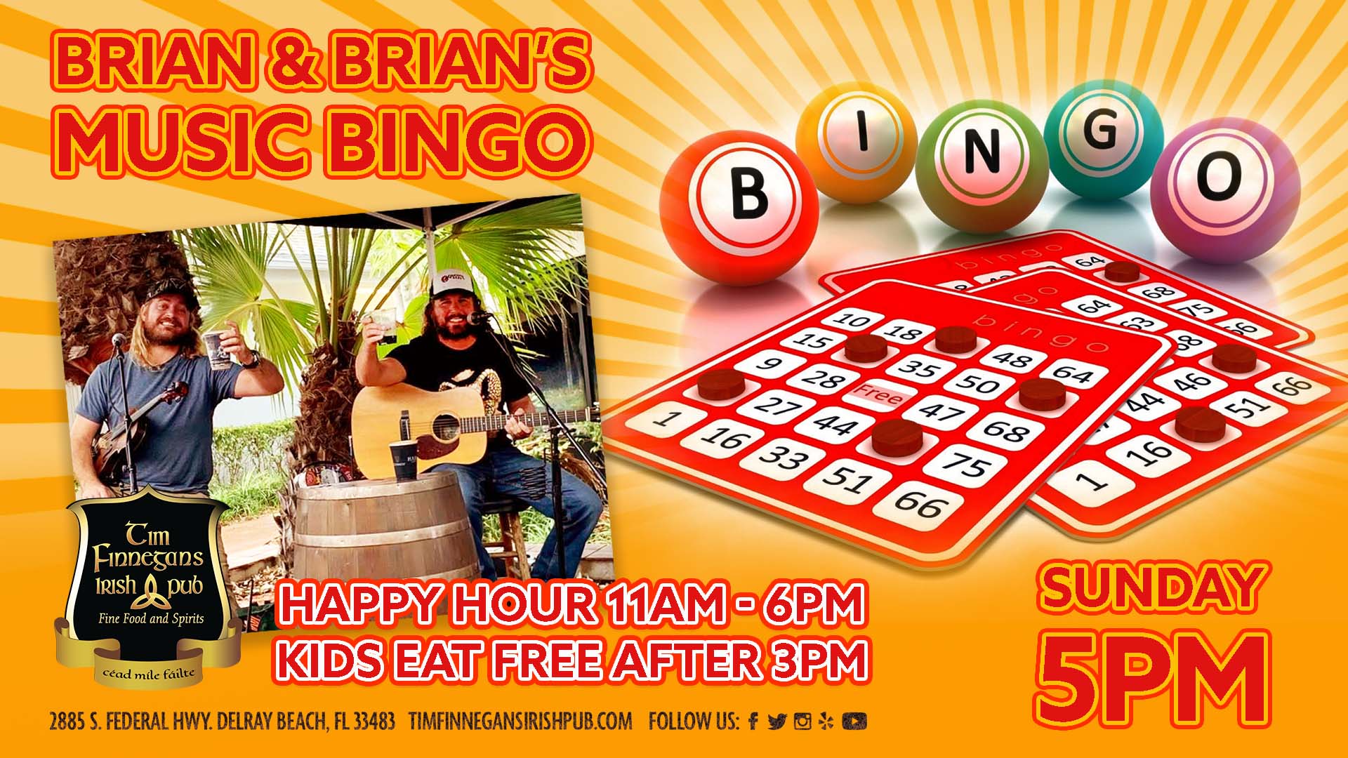 Live Music and Music Bingo with Brian & Brian 5PM