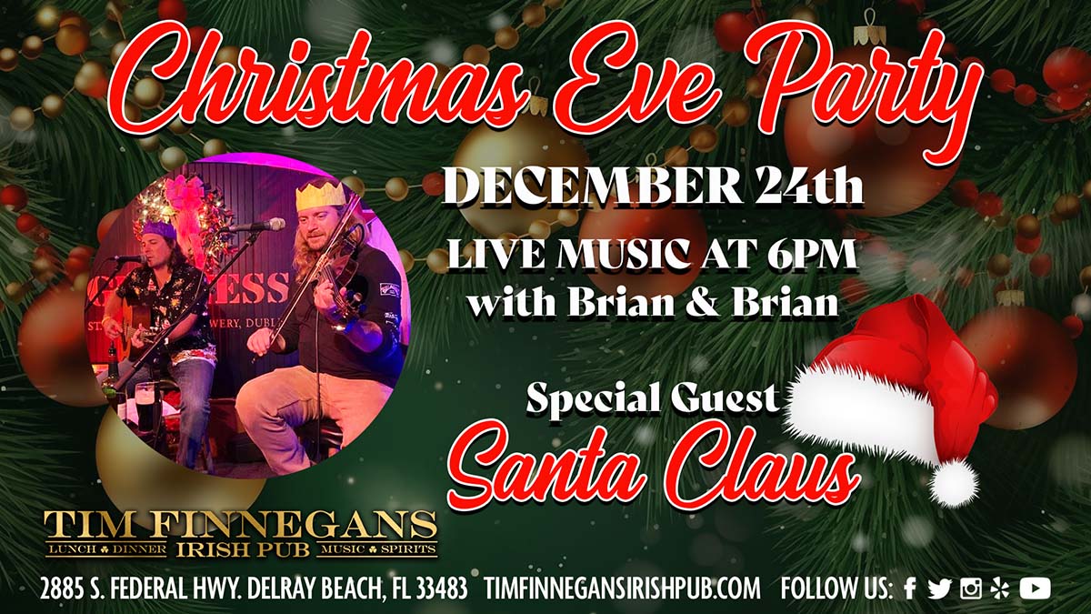 Christmas Eve Party at Tim Finnegans December 24th 6pm 2024