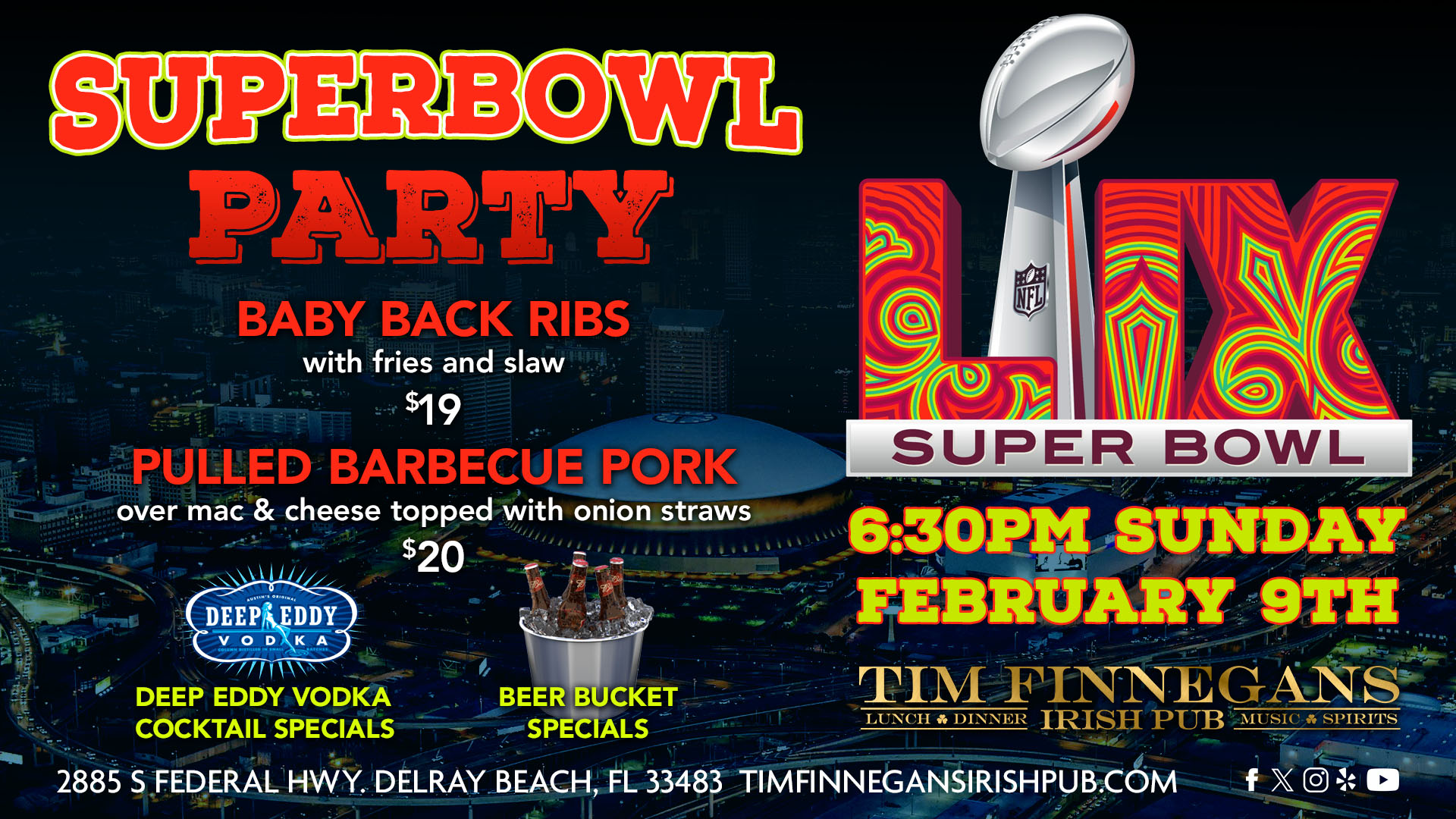 Superbowl Party February 9th 6:30PM