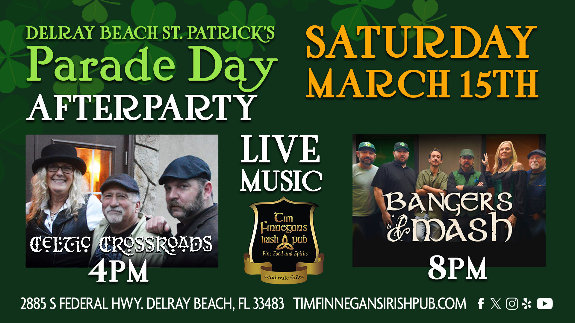 Delray Beach St Patrick's Day Parade Afterparty at Tim Finnegans