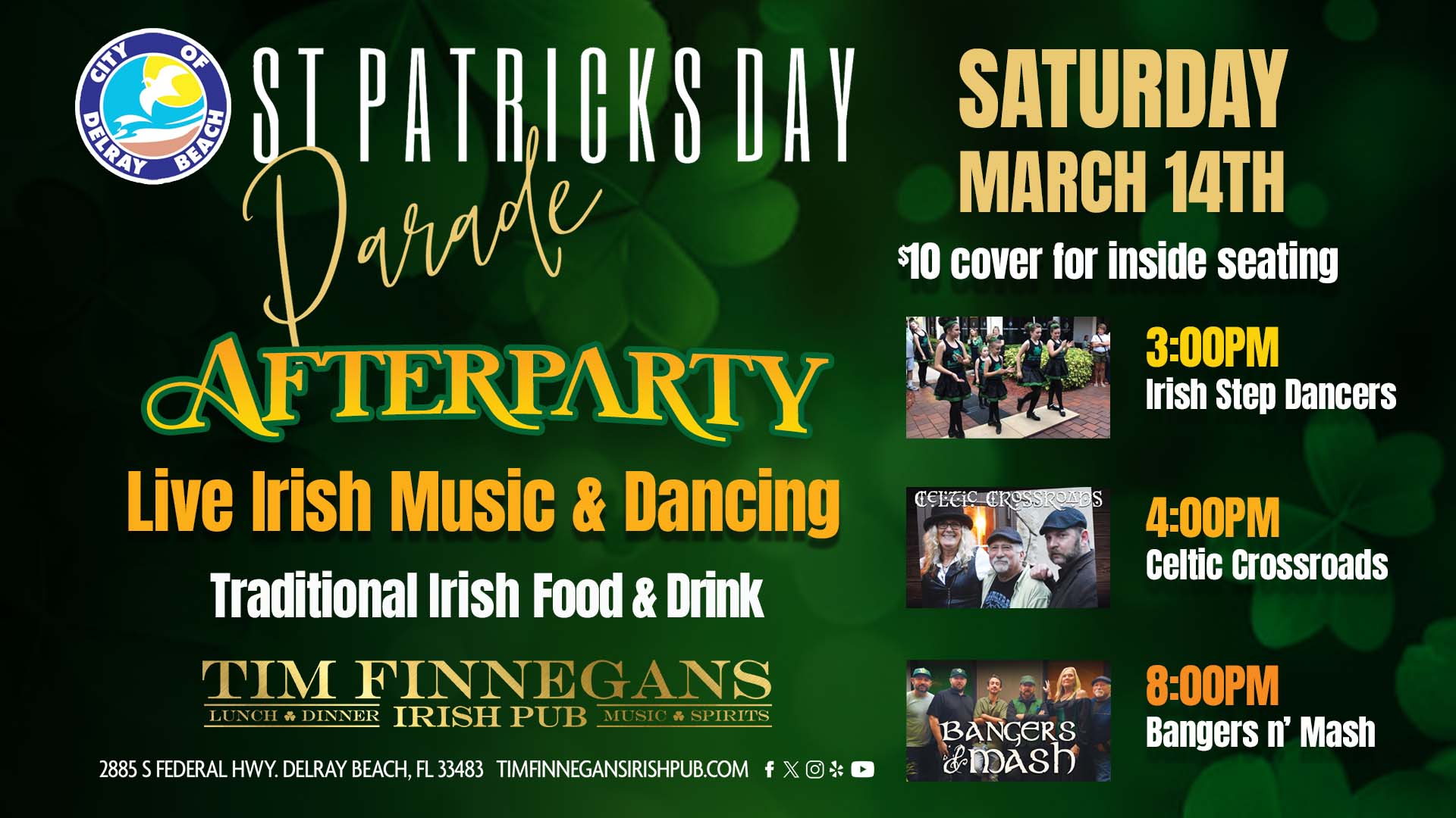 Delray Beach St Patricks Day Parade Afterparty 2026 at Tim Finnegans