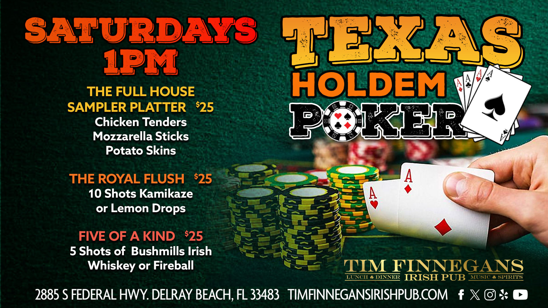 Saturday Afternoon Texas Holdem Poker 1PM