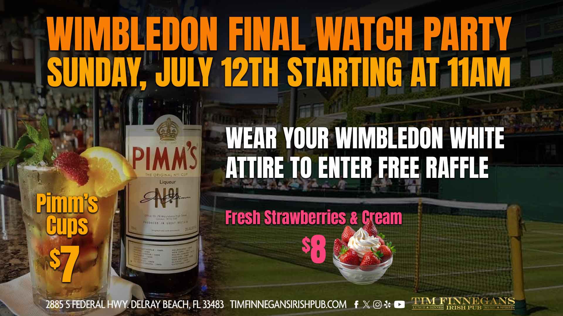 Wimbledon Watch Party 2026 at Tim Finnegans